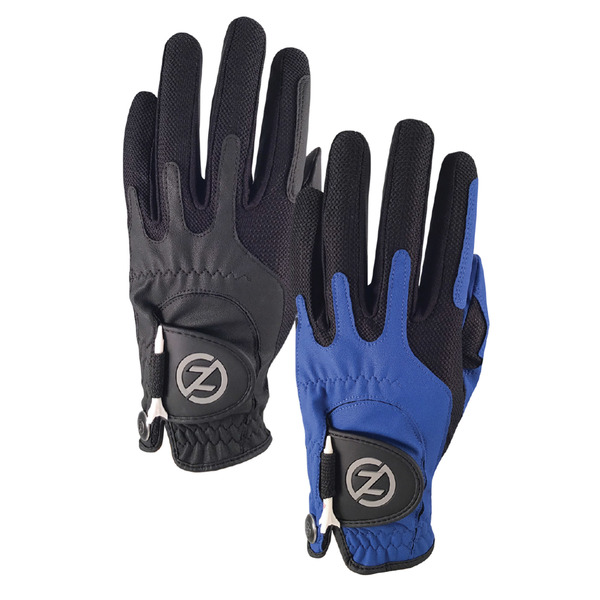 Zero Friction Men's Synthetic Performance Golf Glove, Black & Blue GL00106